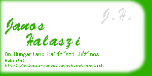 janos halaszi business card